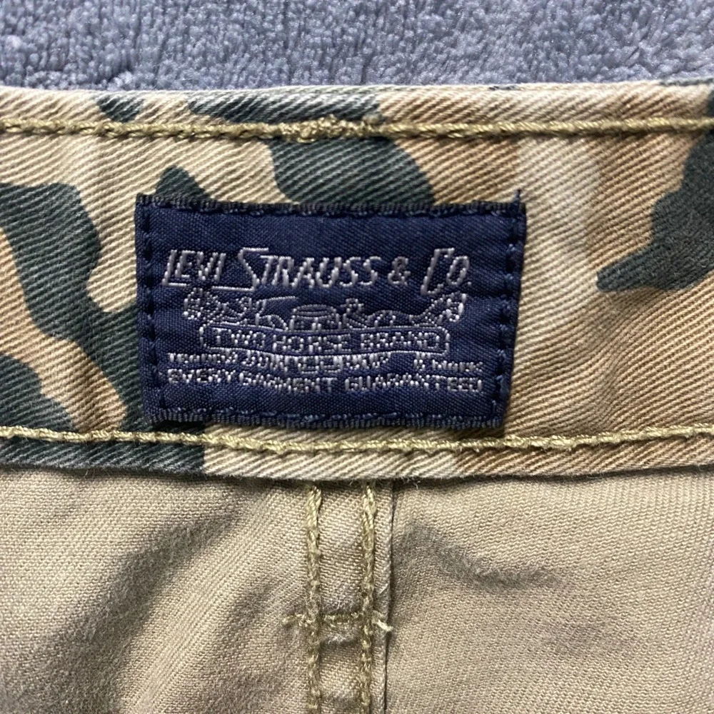 Levis Camo Cargo Shorts Mens 38 Wide Leg Army Green Brown Camouflage Y2K